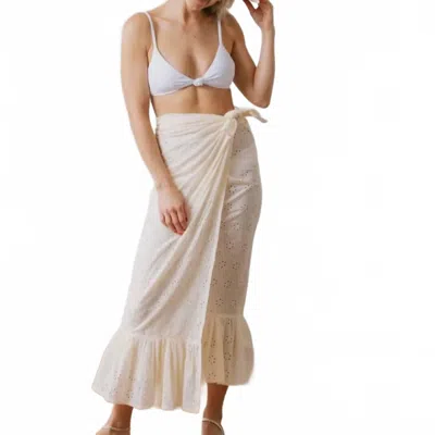 Sunshine Tienda Eyelet Vienna Sarong In Ivory In Neutral