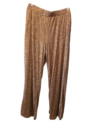 Pine Apparel Women's Hanna + Gracie Curvy Sequin Pants In Bronze In Brown