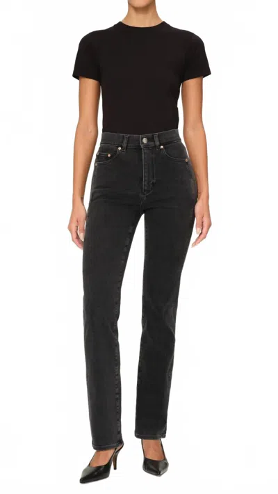 Dl1961 - Women's Patti Straight High Rise Jeans In Eclipse Paneled In Black