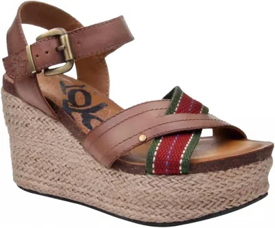 Otbt Women's Topsail Wedge Sandal In Brown Sugar In Multi