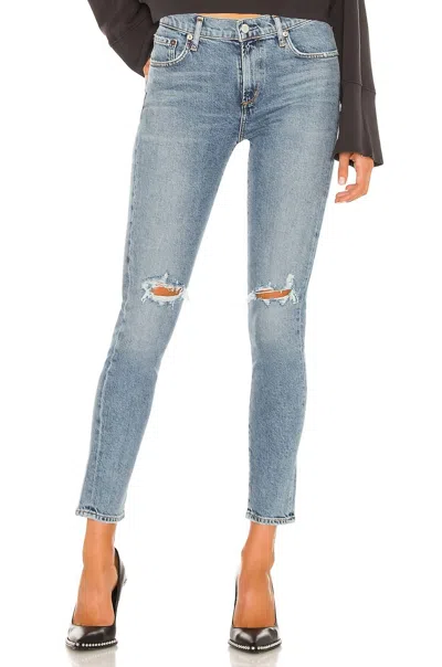 Agolde Sophie Ankle Skinny Jeans In Coastal In Blue