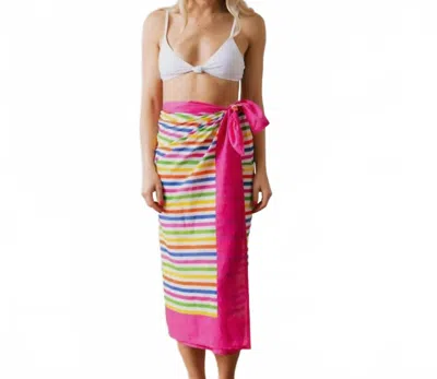 Sunshine Tienda Andie Rainbow Stripe Sarong In Multi In Multi