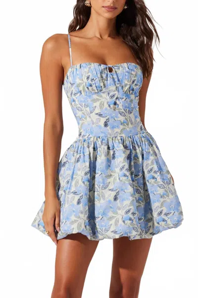 Astr The Label Larissa Floral Print Minidress In Blue