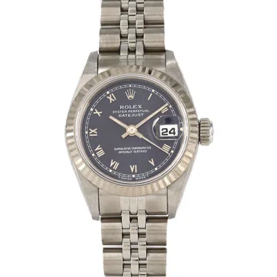 Pre-owned Rolex Datejust Stainless Steel Wristwatch () In Blue
