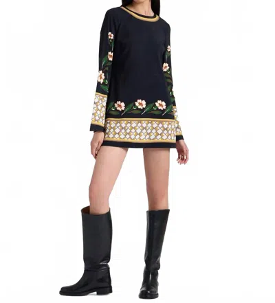 La Doublej Mini Supremes Swing Dress In Dazed Placee In Black