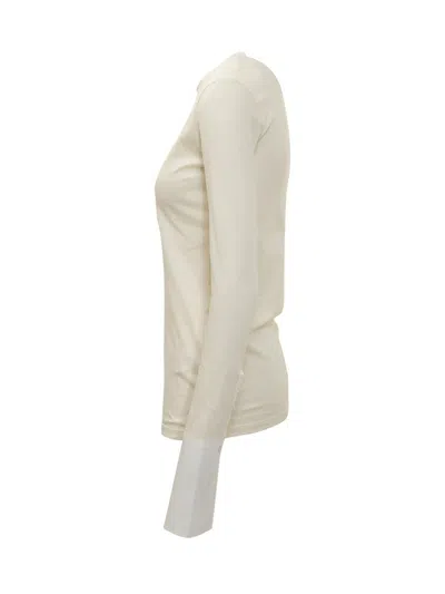 Darkpark Nora Jumper With Buttoned Shirt Cuffs In Neutral