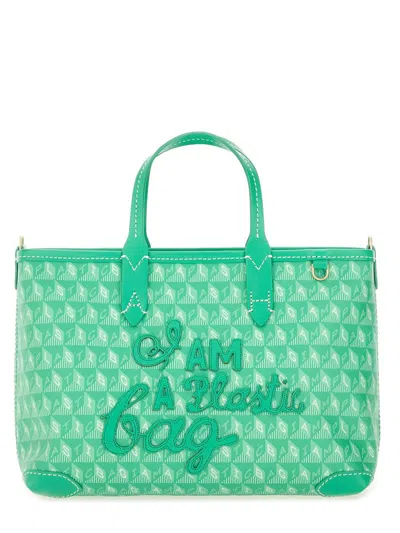 Anya Hindmarch Compact Recycled Canvas Tote Bag With Playful Pattern In Green