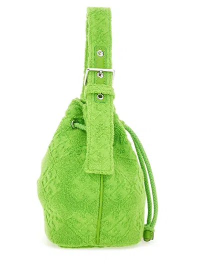 Tory Burch Borsa A Secchiello In Spugna Verde Prato Donna In Blue