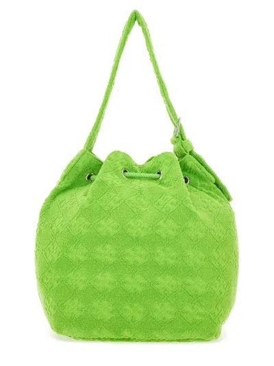 Tory Burch Borsa A Secchiello In Spugna Verde Prato Donna In Green