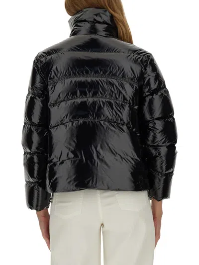 Colmar Glossy Down Jacket With High Collar In Black