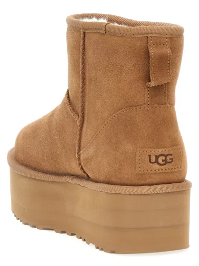 Ugg Biscuit Suede Classic Ultra Mini Platform Ankle Boots In Brown