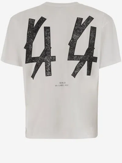 44 Label Group Men Cotton T-shirt With Logo In Neutral