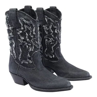 Vic Matie Texan Booties In Black