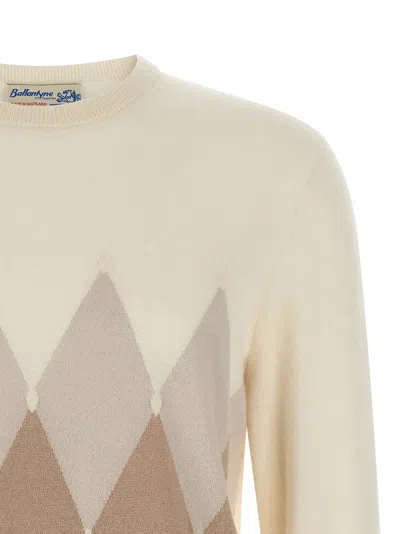 Ballantyne Argyle Sweater Sweaters And Cardigans Beige In Neutral