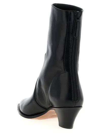 Aquazzura Ankle Boots With Block Heel And Pointed Toe In Black