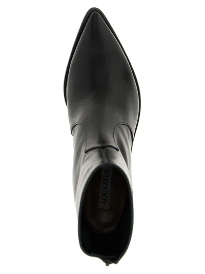 Aquazzura Ankle Boots With Block Heel And Pointed Toe In Black