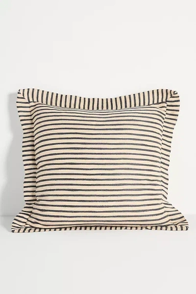Anthropologie Luxe Linen Blend Pillow In Brown