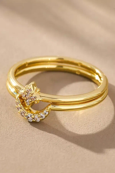 Ana Luisa Moon And Star Sky Rings, Set Of 2 In Gold