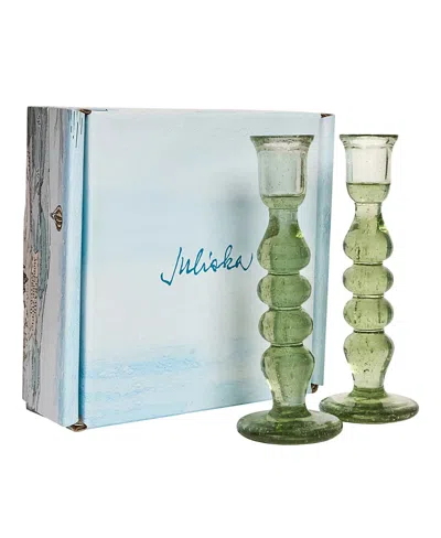 Juliska Provence 7 Candlestick, Set Of 2 In Green
