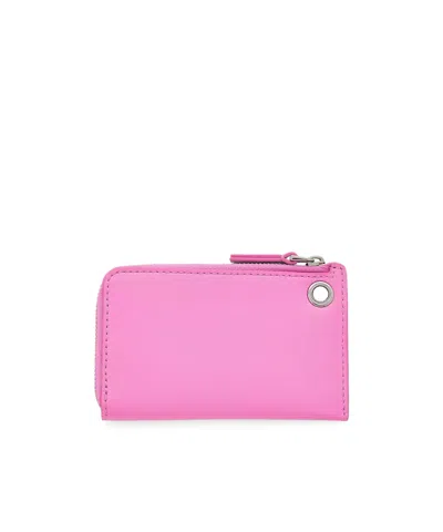 Marc Jacobs Zippered Wallet With Pendant In Pink