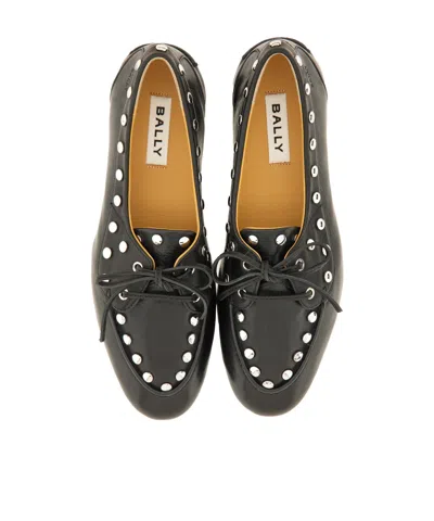 Bally Pathy Laced Loafers In Smooth Leather In Black