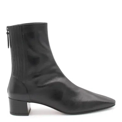 Aquazzura Block Heel Ankle Boots With Pointed Toe In Black