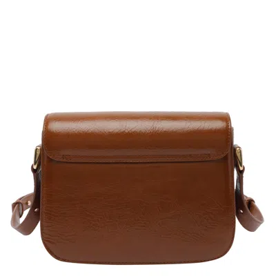Apc A.p.c. Grace Small Foldover Top Crossbody Bag In Brown