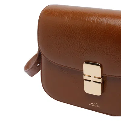 Apc A.p.c. Grace Small Foldover Top Crossbody Bag In Brown