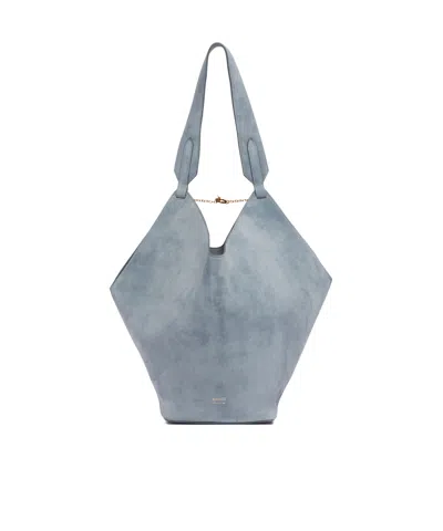 Khaite Small Lotus Tote Bag In Blue