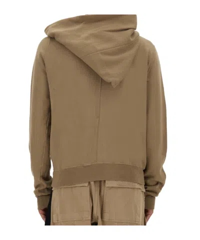 Rick Owens Drkshdw Asymmetrical Zipper Sweatshirt In Metallic