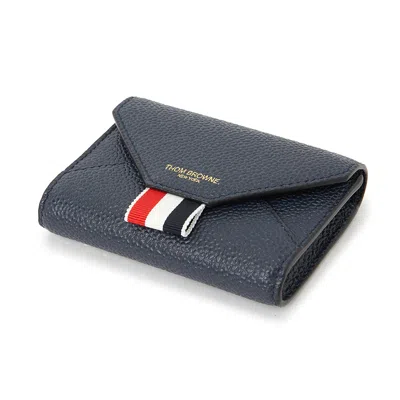 Thom Browne Snap Wallet In Blue
