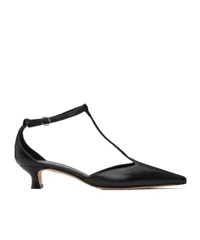 Aeyde Liz Patent Leather T-strap Pumps In Black