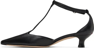 Aeyde Liz Patent Leather T-strap Pumps In Black