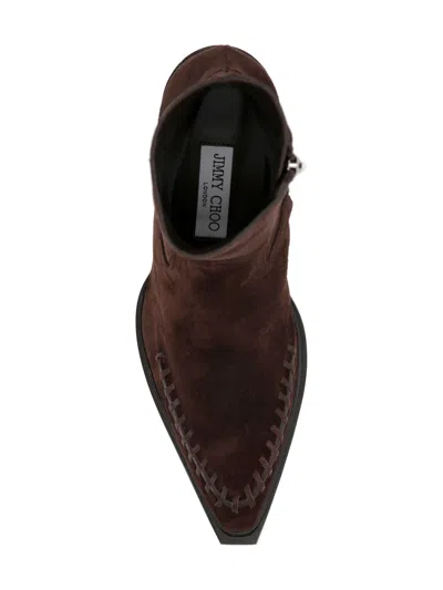 Jimmy Choo 60mm Cece Pointed-toe Boots In Brown