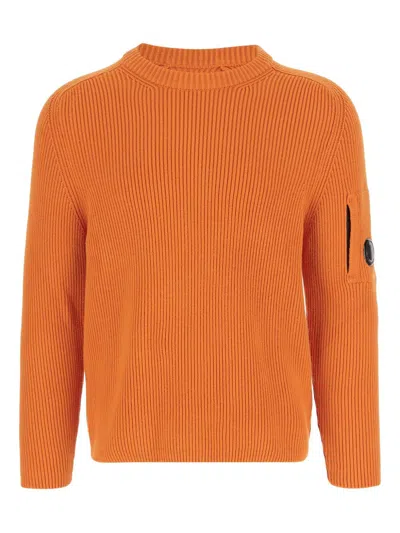 C.p. Company Crewneck Sweater In Orange