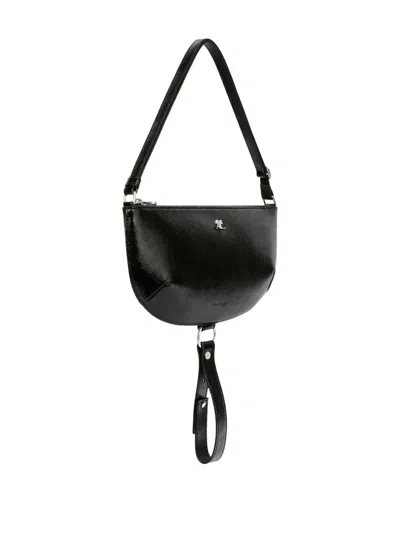 Courrèges Courreges Women Holy Eclipse Leather Shoulder Bag In Black