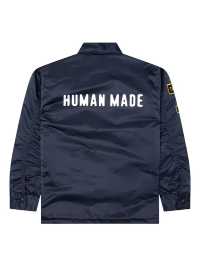Human Made Padded Embroidered Shirt In Blue