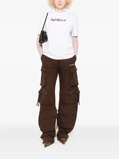 Off-white White T-shirt With Embroidered Floral Logo