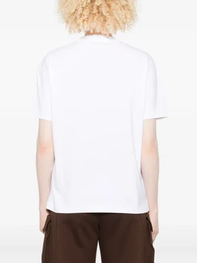 Off-white White T-shirt With Embroidered Floral Logo