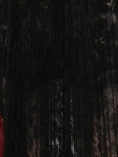 Ermanno Scervino Midi Skirt With Lace Overlay Design In Black