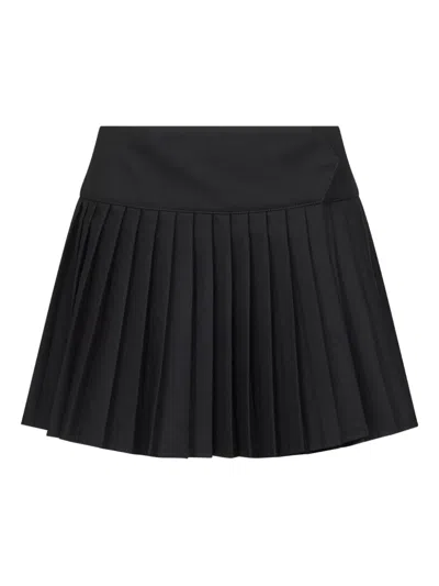 Off-white High-waisted Pleated Mini Skirt Design In Black