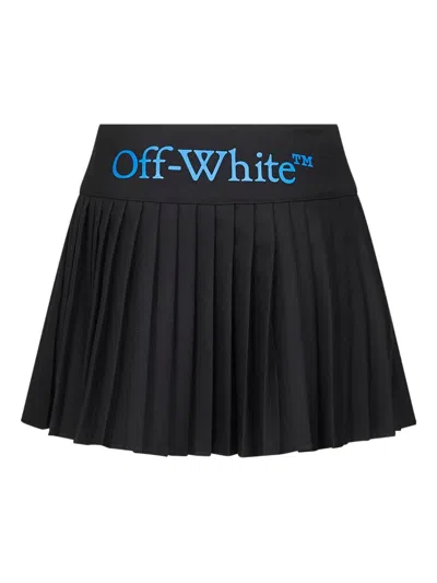 Off-white High-waisted Pleated Mini Skirt Design In Black
