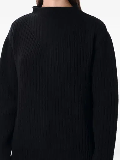 Rick Owens Knitwear With Long Sleeves And Open Back In Black