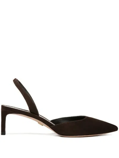 Veronica Beard Caroline Slingback Pointed Toe Kitten Heel Pump In Brown