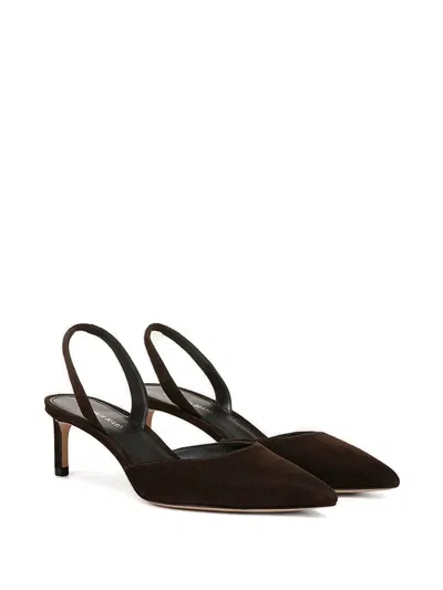 Veronica Beard Caroline Slingback Pointed Toe Kitten Heel Pump In Brown