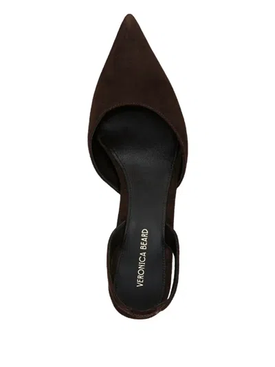 Veronica Beard Caroline Slingback Pointed Toe Kitten Heel Pump In Brown