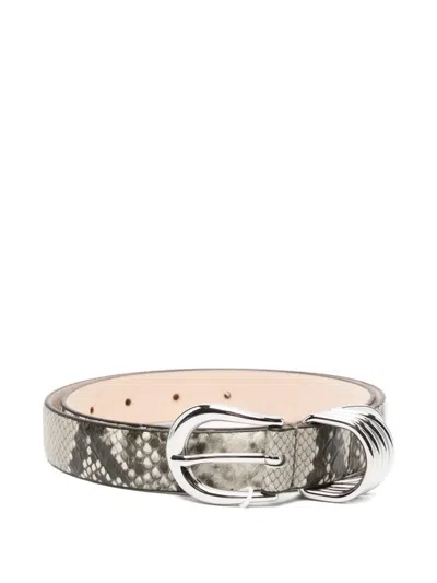 Dehanche Hollyhock Snakeskin-effect Leather Belt In Gray