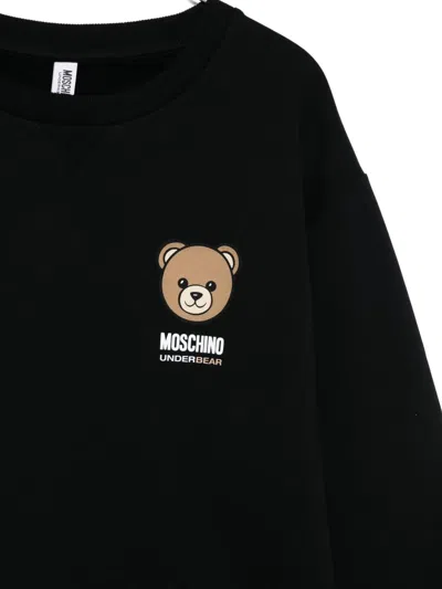 Moschino Teddy Bear-logo Jersey Sweatshirt In Black
