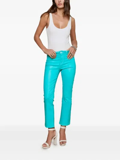 L'agence Tati High-rise Cropped Micro Bootcut Jeans In Blue