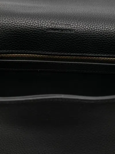 Pinko Love One Leather Shoulder Bag In Black